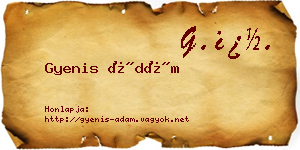 Gyenis Ádám névjegykártya