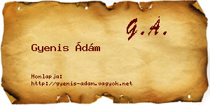 Gyenis Ádám névjegykártya